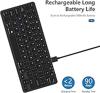 Vista 3 de TaIYanG Teclado Bluetooth para iPad Teclado inalámbrico compatible con iPad 10ª/10.2 (9ª/8ª/7ª generación), Air 5ª/4ª, Pro 11/12.9, 9.7, Mini y Negro