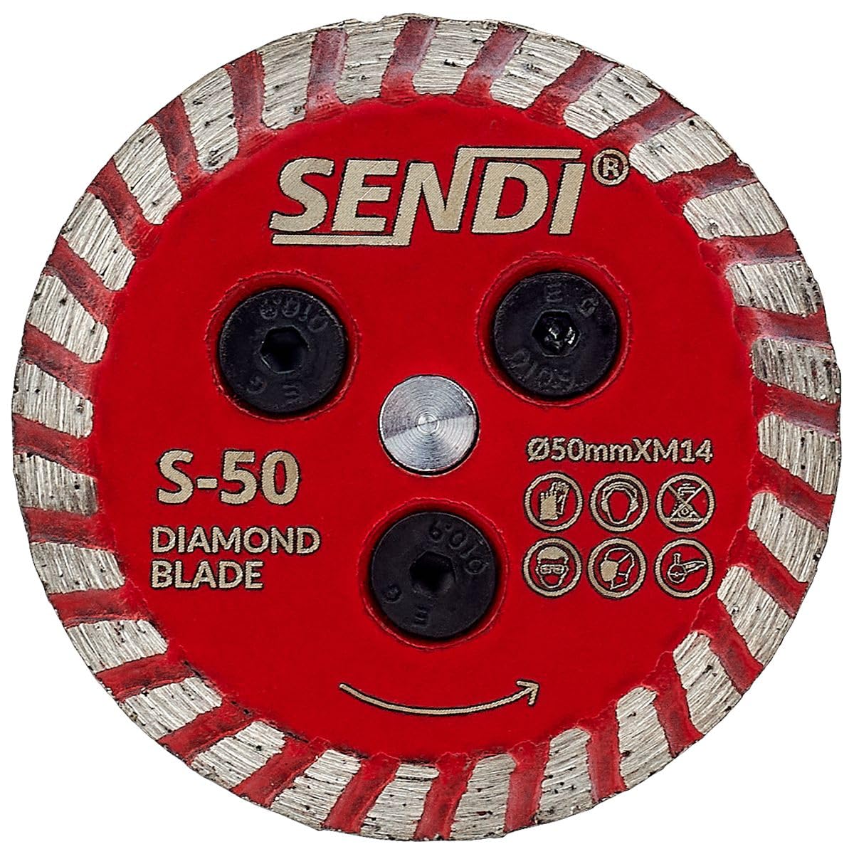 Disco de Diamante SENDI S-50 50MM X M14 - Disco de 50MM de Diametro para el Socavado de Azulejos con Montaje en Rosca M14 - Permite un Muy buen Manejo en el Saneamiento de Juntas de Azulejos.