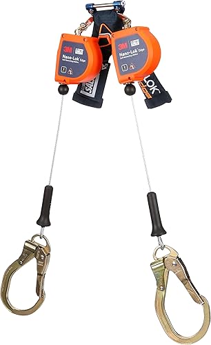 Miniatura 4 de 3M DBI-SALA Nano-Lok Edge Línea de vida personal retráctil de doble pierna 3500276, cable, gancho de bloqueo de barra de refuerzo de acero, 8 pies,