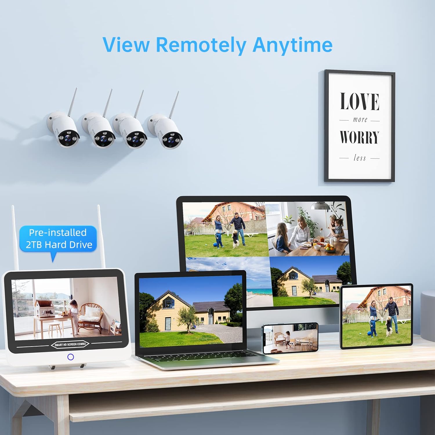 Flash Sale Buy 1 get 1 3MP Wireless Security Camera System with 12” Monitor 2TB Hard Drive,SMONET 8CH WiFi Home Surveillance NVR Kits,4Pcs 3MP Outdoor Indoor CCTV IP Cameras,Clearer Than 1080P,Night Vision,Free App P2P