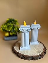 Flameless LED Candles - Enhance your home decor with these elegant roman style candles, perfect for adding a warm glow to celebrations like birthdays, weddings and other festive gatherings (2 pieces).