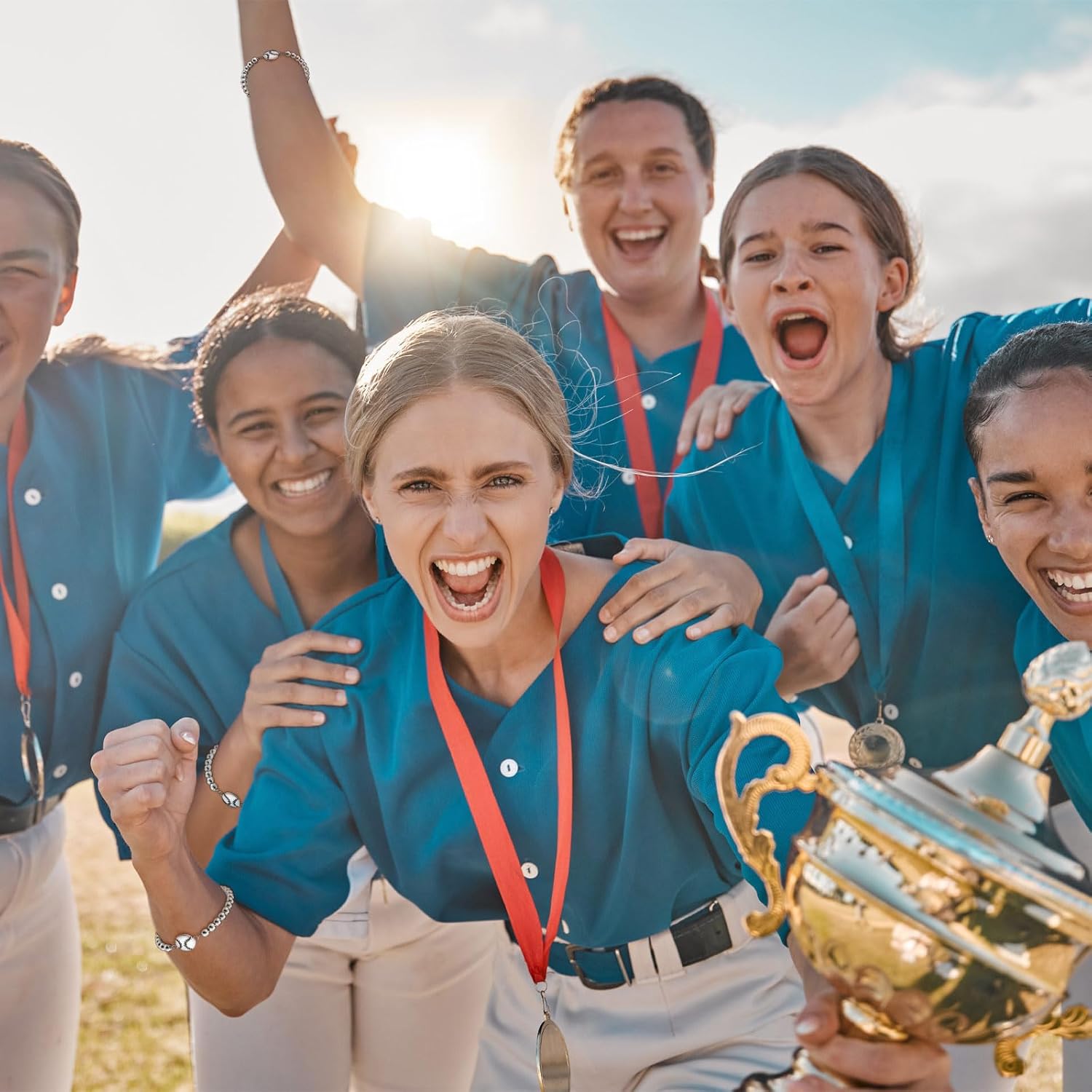 20 Pcs Softball Bracelet Bulk Team Gift Sport Party Favor Sport Bead Ball Charm Bracelet with Inspirational Card - Image 6