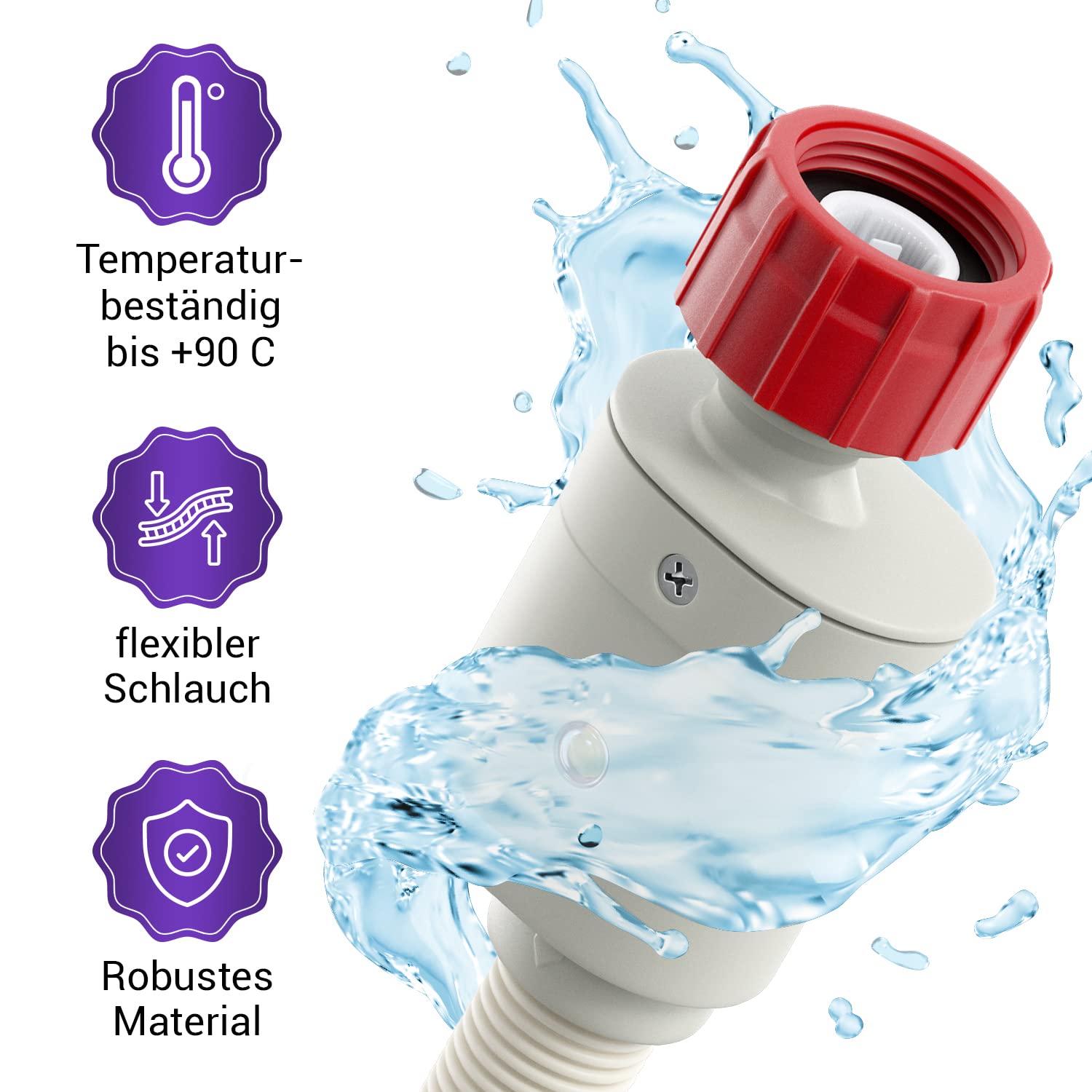 Viоks.pro Aquastop Zulaufschlauch Waschmaschine Schlauch 3/4 Zoll 4m 90°C | Aqua Stop Wasserschläuche, Gerade/Gewinkelt, Universal, für Waschmaschinen Geschirrspüler