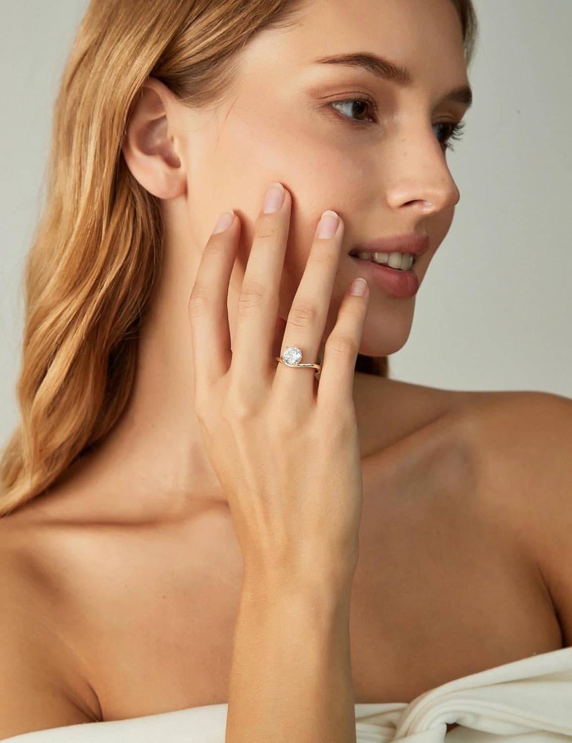 EAMTI 1.5CT 925 Sterling Silver Engagement Rings for Women Oval Cut CZ Bands Solitaire Cubic Zirconia Curved Wedding Promise Gold Rings for Her Size 4-10 - Image 6