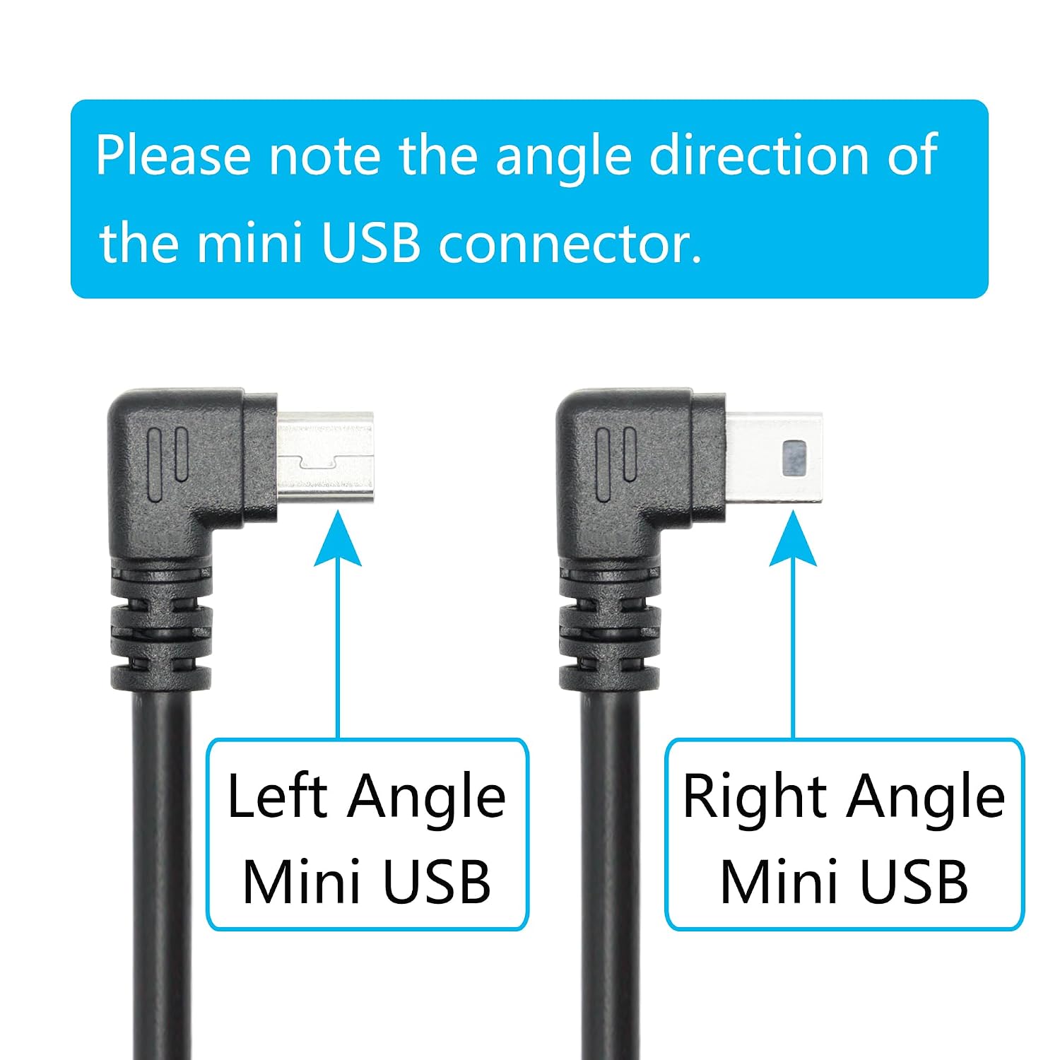 Short Mini USB Power Data Cable 9", Dash Cam Power Cord 5V/2A, 480 Mbps image 4