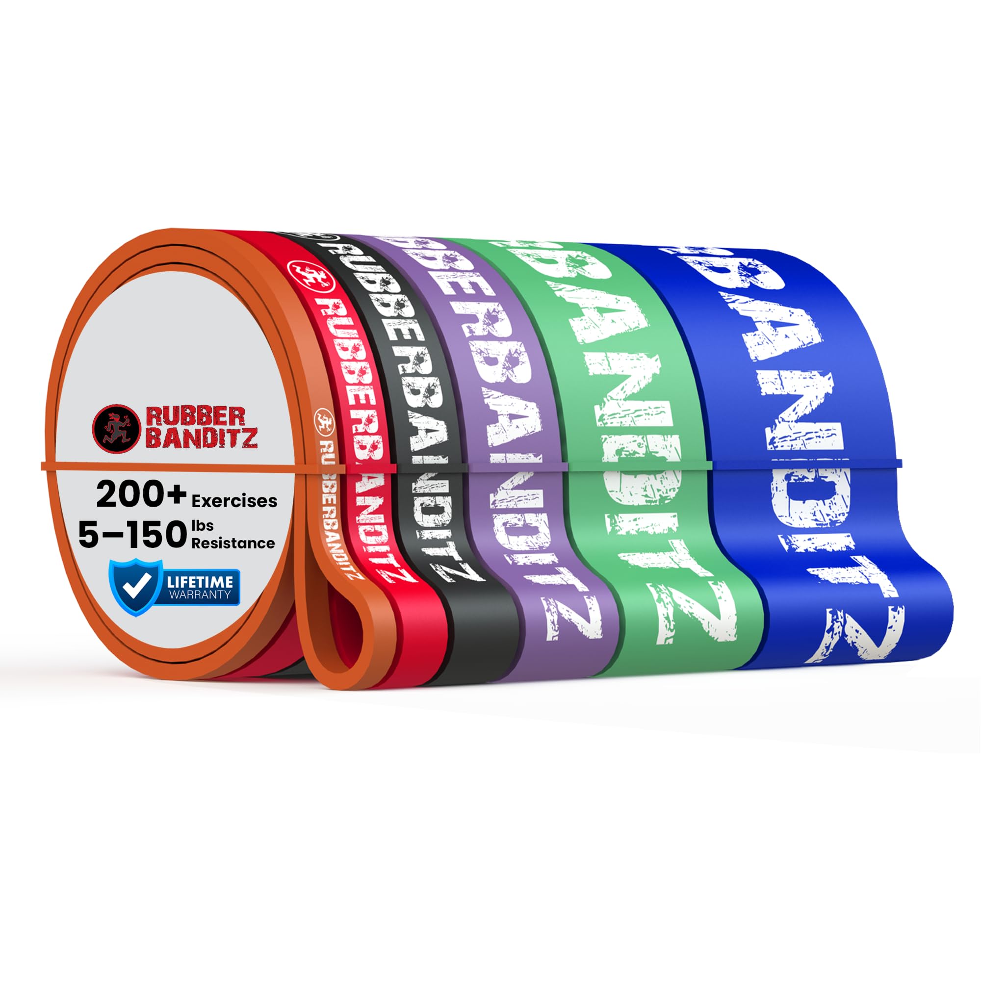 Rubberbanditz Combo Pull Up Assist Bands | Heavy Duty Resistance Exercise Bands for Powerlifting, Mobility, and Stretching | Resistance Bands for Working Out | Combo Pack of 6