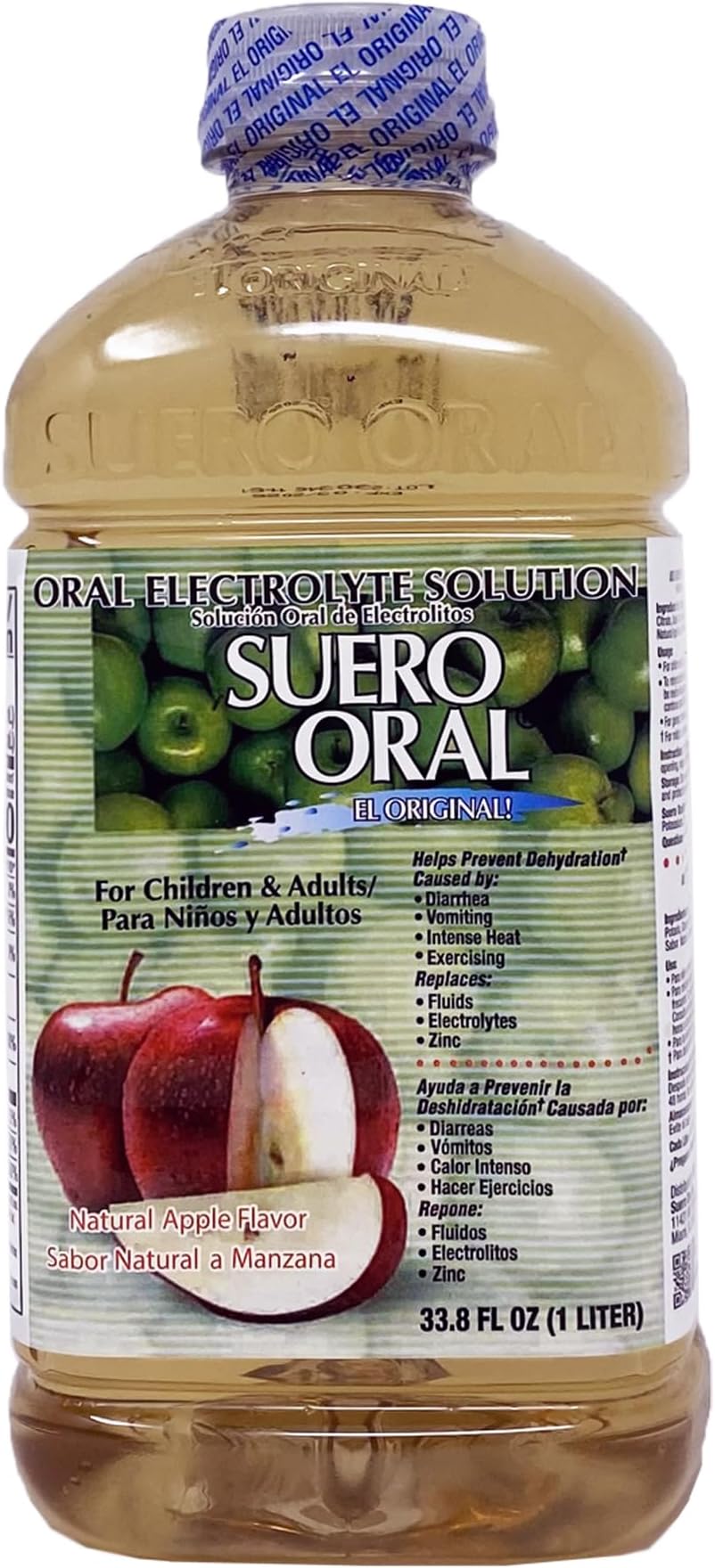 Electrolyte Solution For Children & Adults, Rehydrates, Restores Minerals and Nutrients, Apple Flavor (33.8 Fl Oz/Pack of 1)
