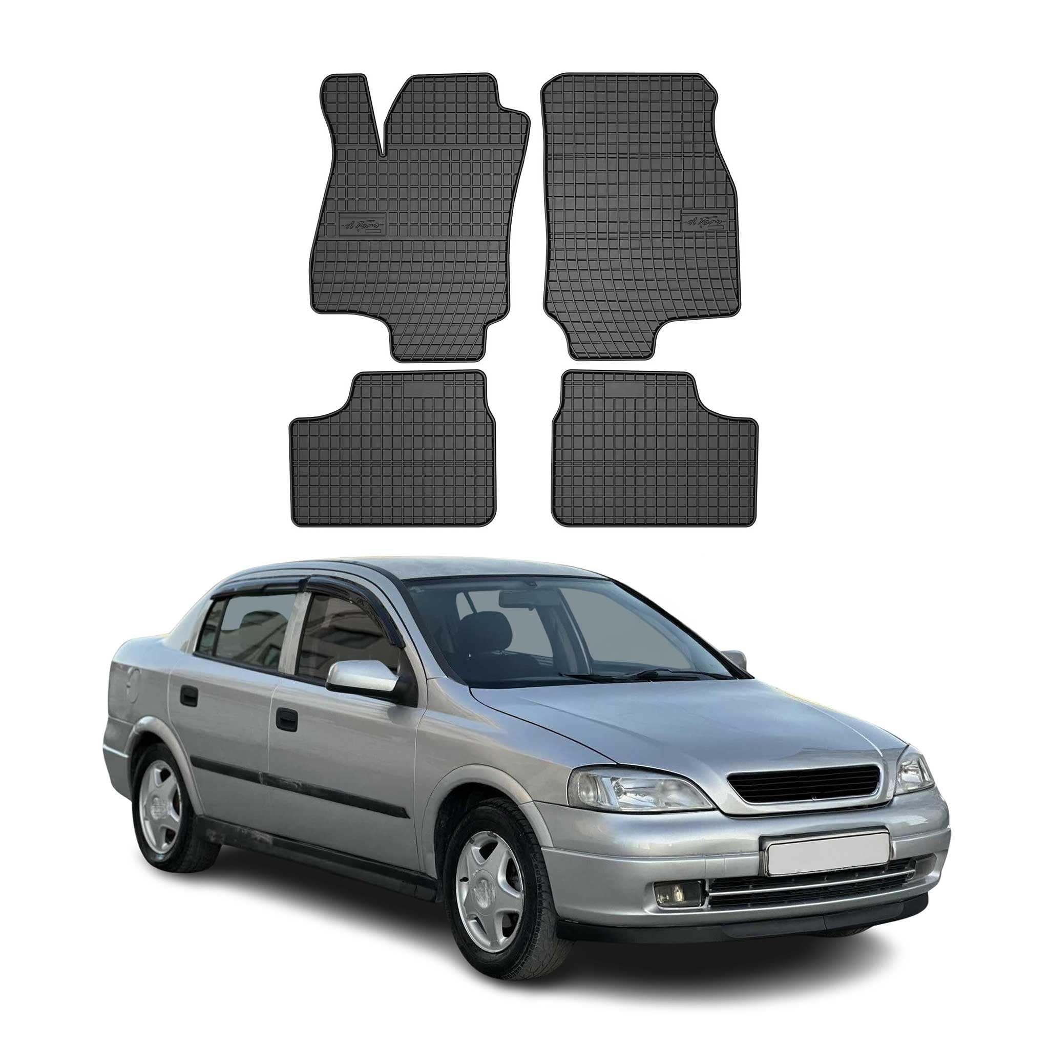 OMAC Fußmatten für Opel Astra G 1998-2009 Gummi 4tlg Schwarz