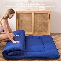 Vista 360 de Colchón futón japonés de piso gris constelación, de piso tatami, portátil, para acampar, para niños, sofá cama plegable enrollable con protector