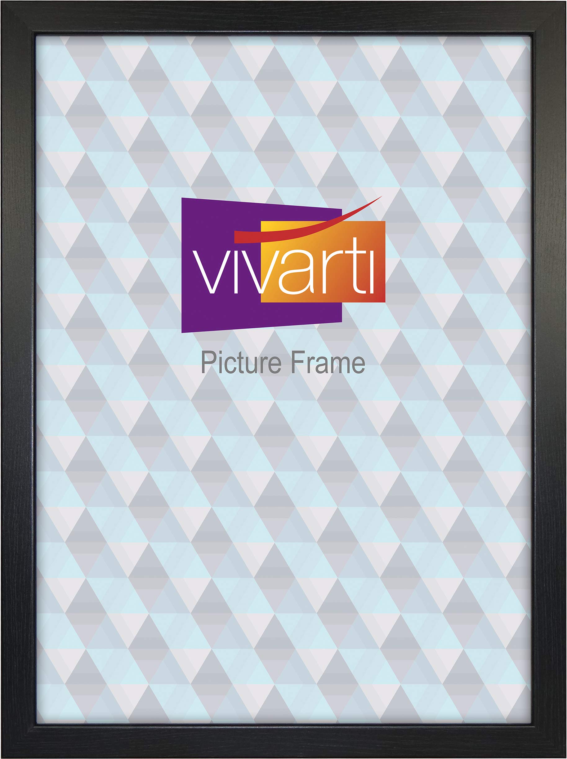 Vivarti Black Ash Picture Frame (A2 Size, 42 x 59.4 cm) Portrait or Landscape Photo Frame with Clear Styrene Sheet & Wall Mounted Hook for Photos, Pictures, Posters, Decor, Certificate Frame