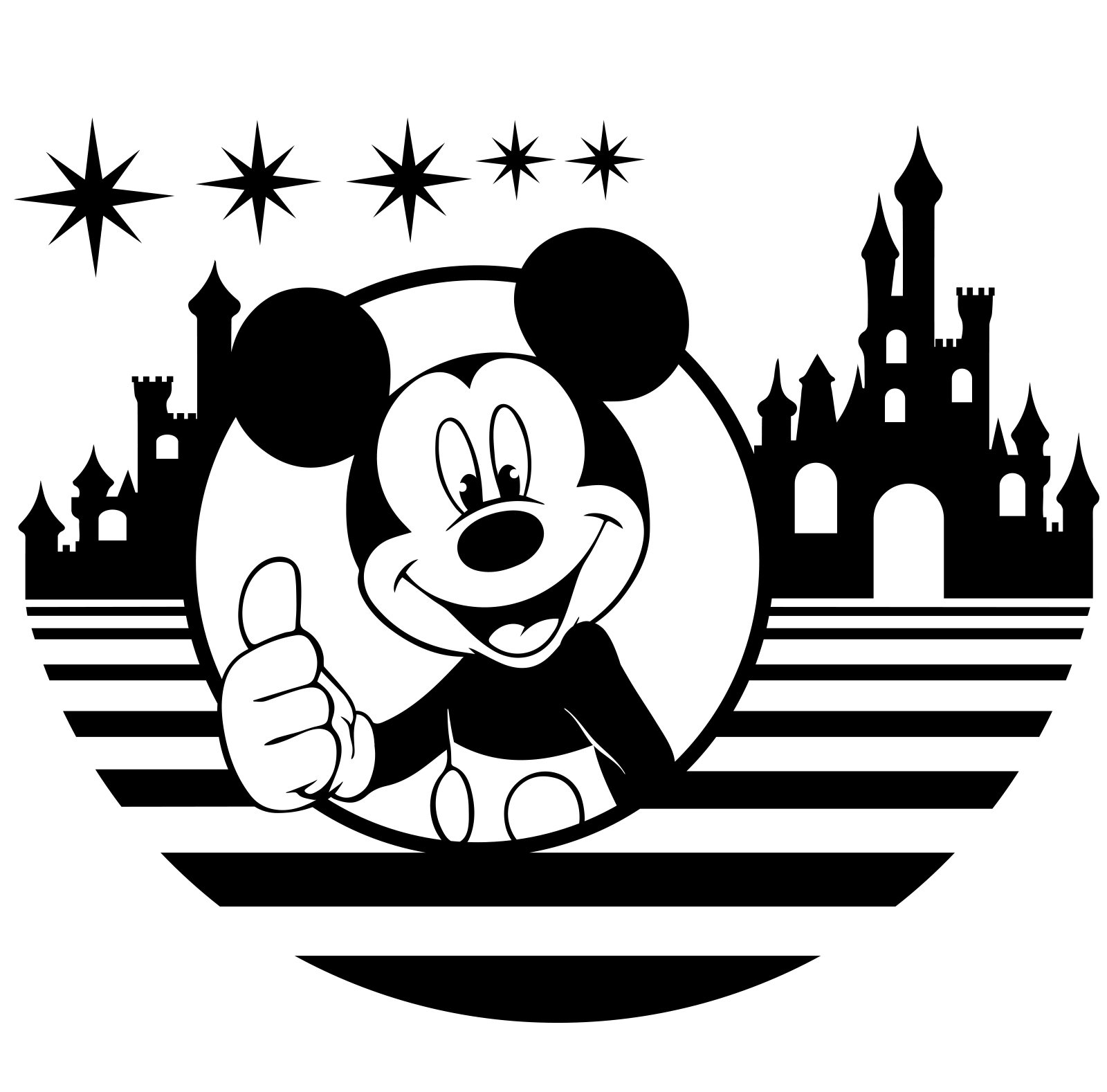 Mickey mouse sticker 30 cm x 25 cm Colour Black Disney, Bedroom, Children Room Stickers, Car vinyl, Windows and Wall Sticker, Wall Windows Art, Decals, Ornament Vinyl Sticker sold by 4Printer