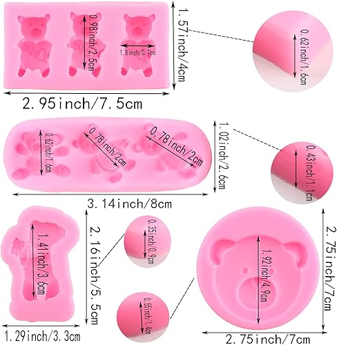 Miniatura 3 de Mujiang Juego de 5 moldes de silicona para decoración de pasteles, cupcakes, caramelo, chocolate, pasta de goma de mascar de chocolate, arcilla