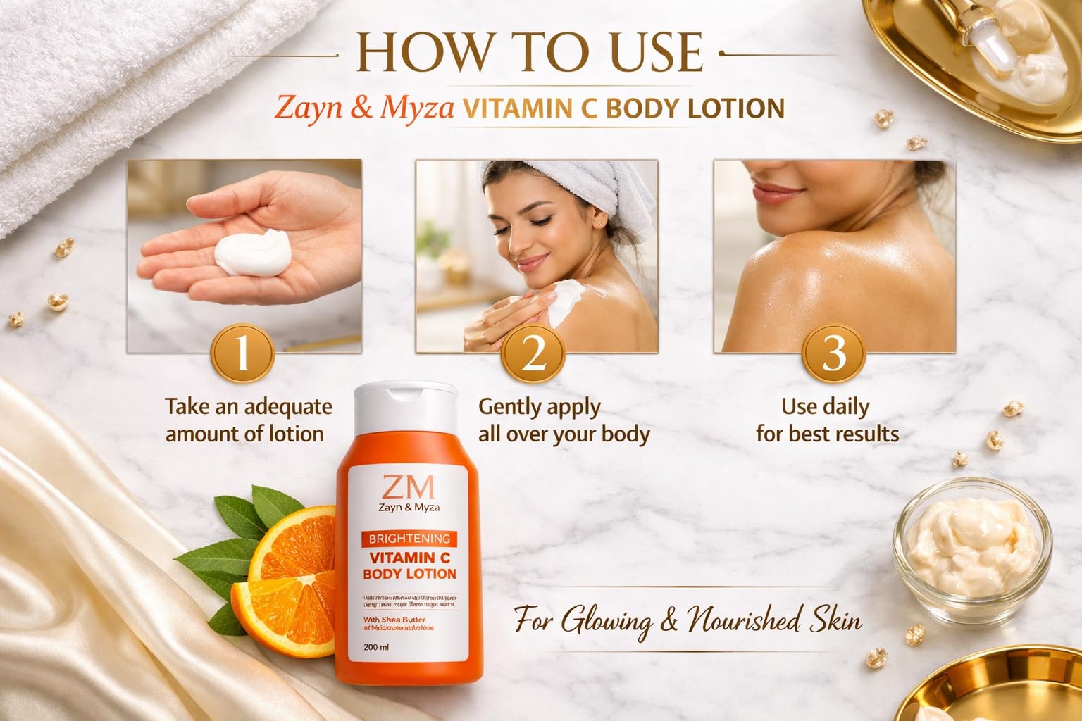 Buy ZM Brightening Vitamin C Body Lotion with Shea Butter
