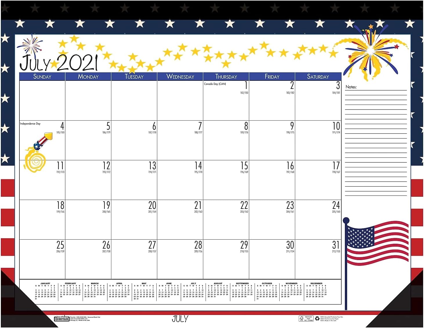 House of Doolittle 2021-2022 Monthly Seasonal Desk Pad Calendar, Academic, 22 x 17 Inches, July - June (HOD1395-22)