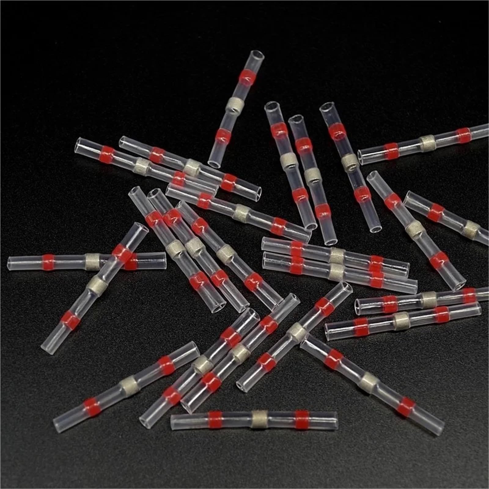Terminales termorretráctiles de 100 a 5000 piezas, con aislamiento manguito soldadura, empalmes eléctricos a tope, conectores cable impermeables para cables(Yellow AWG 12-10,2000PCS)