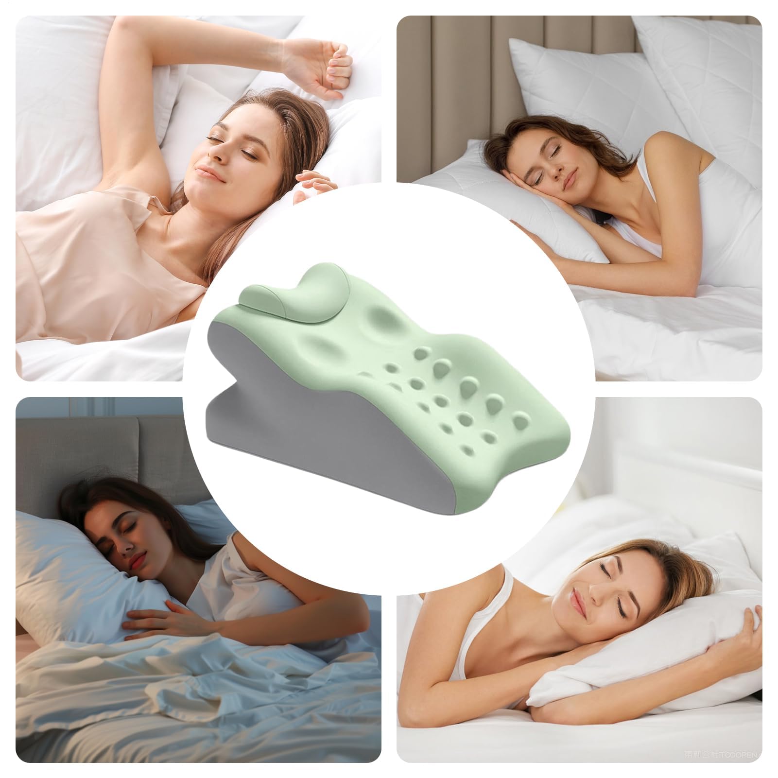 Almohada ergonómica de espuma viscoelástica para dormir, funda lavable, cojín de apoyo de espalda para adultos, dormir de lado, sentado, ronquido, leer, comodidad en las piernas