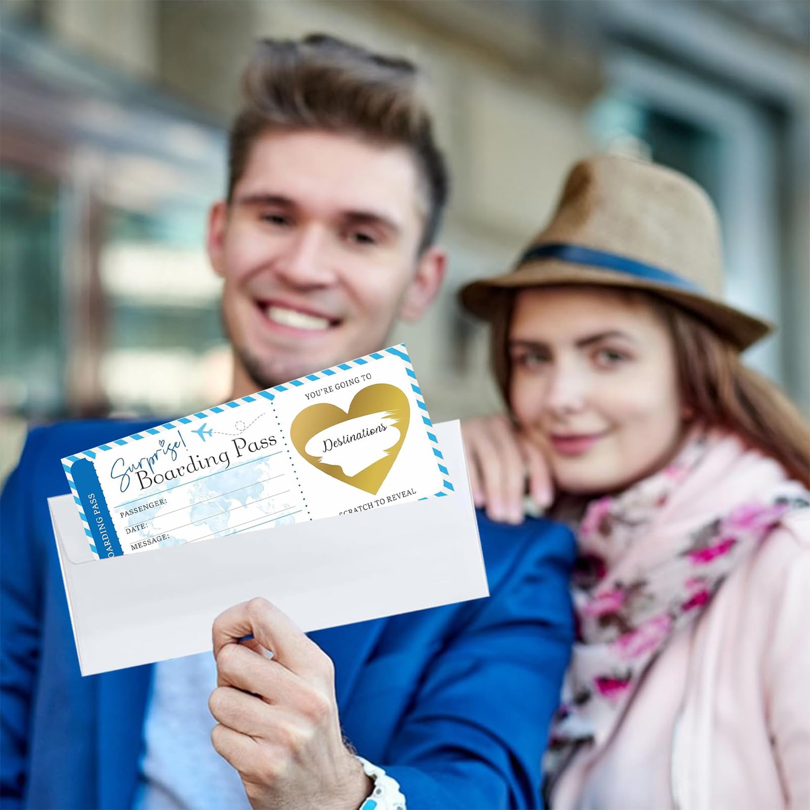 2x Personalisierte Rubbelkarten Reisegeschenk – Flugticket-Überraschung Mit Boarding Pass