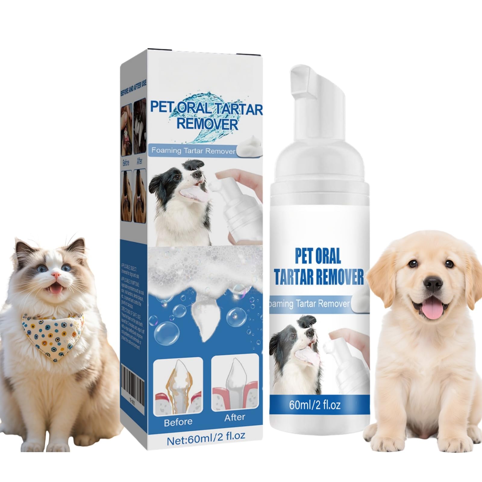 Pet Dental Tartar Remover,Dog Breath Freshener,Oral Spray for Dogs and Cats,Pet Oral Tartar Remover for Teeth Cleaning,Fresh Breath Foaming Oral Care Spray,Dog Mouthwash for Healthy Gums