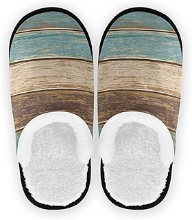 Vintage Wood Wooden Texture Slippers for Women Men Kids, Womens House Slippers Socks Indoor Slipper Coral Fleece House Shoes Bedroom
