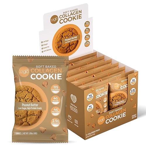 Miniatura 2 de 321glo - Galletas de colágeno  Galletas horneadas suaves, altas en proteínas, bajas en carbohidratos, bajas en azúcar  Snack keto para mujeres,
