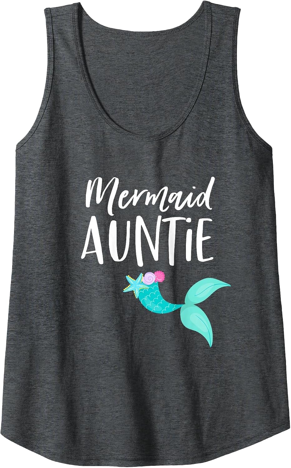 Womens Mermaid Aunt Shirt - Girl Birthday Party for Aunt or Auntie Tank Top image 4