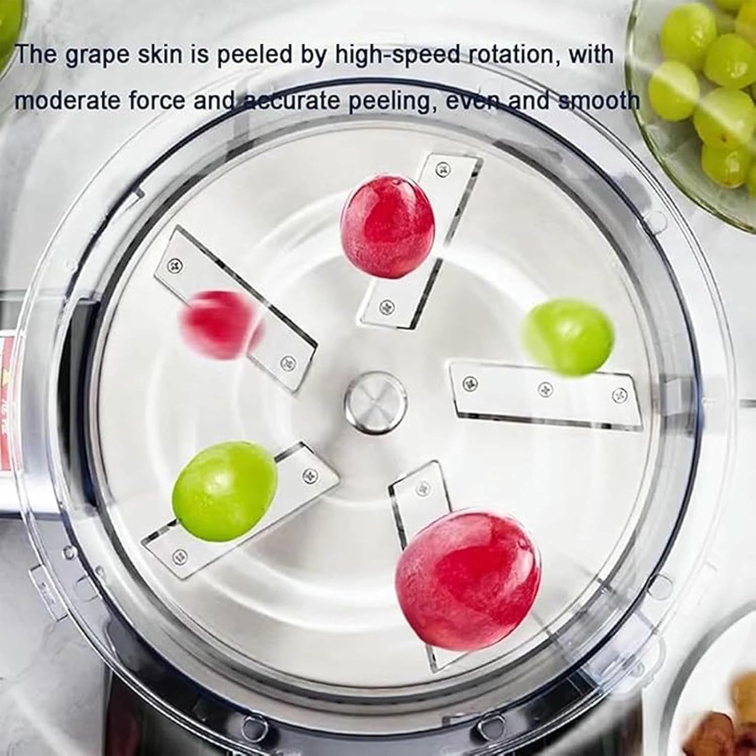 Auto Rotating Grape Skin Peeler with Smart Display, Adjustable Gear, 500g Capacity, Low-Noise for Cherry Tomato, Blueberry, Milk Tea Shop Use
