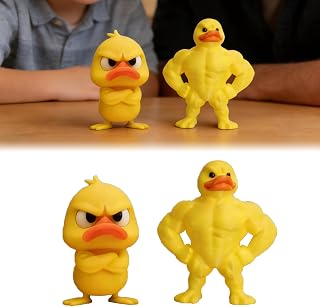 2-Pack Funny Angry Duck Figurines – Cute Angry Yellow Duck Desk Decor, Office Desk Toy & Multi-Scene Ornaments for Home, Duck Decoration for Computer, Car & Dorm, 3D Printed Duck