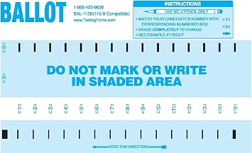 TEST-115B 500 Sheet Pack Compatible Ballot Forms