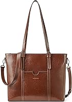 Vista 11 de BOSTANTEN Bolso de mano de cuero para mujer para laptop, bolsa al hombro de oficina, maletín vintage de 15.6 pulgadas, bolso de trabajo