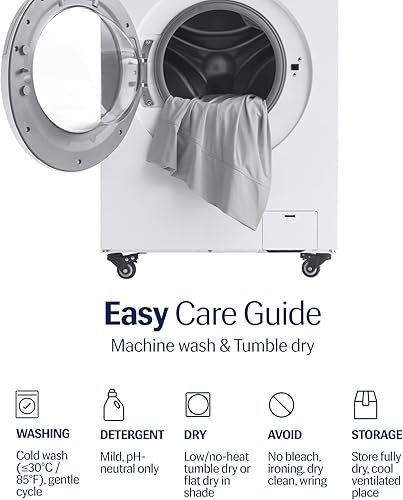 Miniatura 8 de REST Evercool+ Fundas de almohada refrescantes tamaño King, 2 fundas de almohada para piel sensible, tela con infusión de plata para un sueño