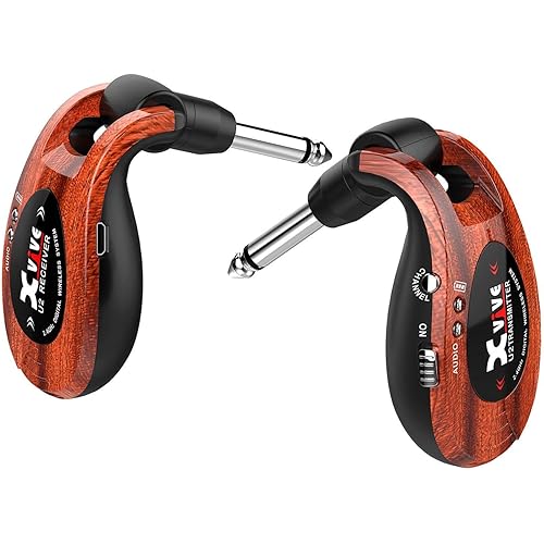Xvive U2 Wireless Guitar System Rechargeable 2.4GHz Guitar Wireless Transmitter and Receiver for Electric Guitar Bass Violin Keyboard