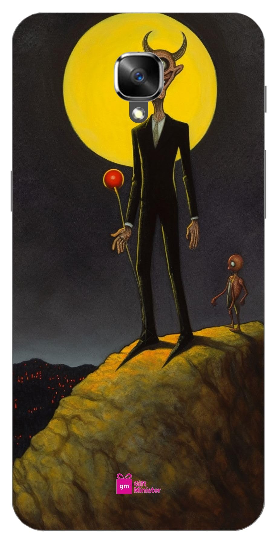 Gift Minister Hard Designer Mobile Case for One Plus 3Back Cover Olive - Yellow Standing Hill Black Humor Graphic Prints Saturno Butto Poignant Rim Anti-Slip Anti-Fingerprint Camera 1Pcs 17013