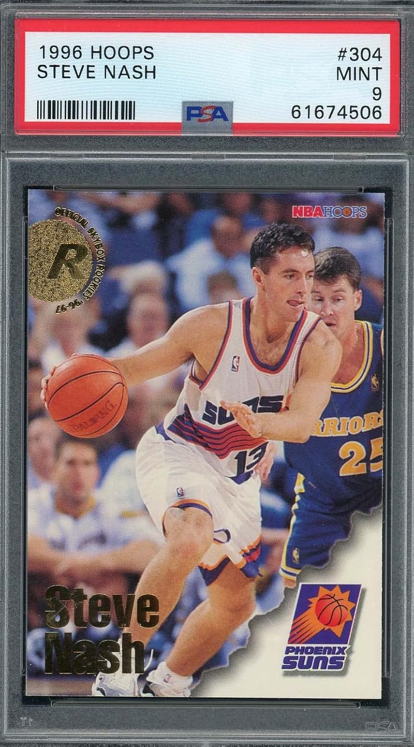 Steve Nash 1996 Hoops Basketball Rookie Card RC #304 Graded PSA 9