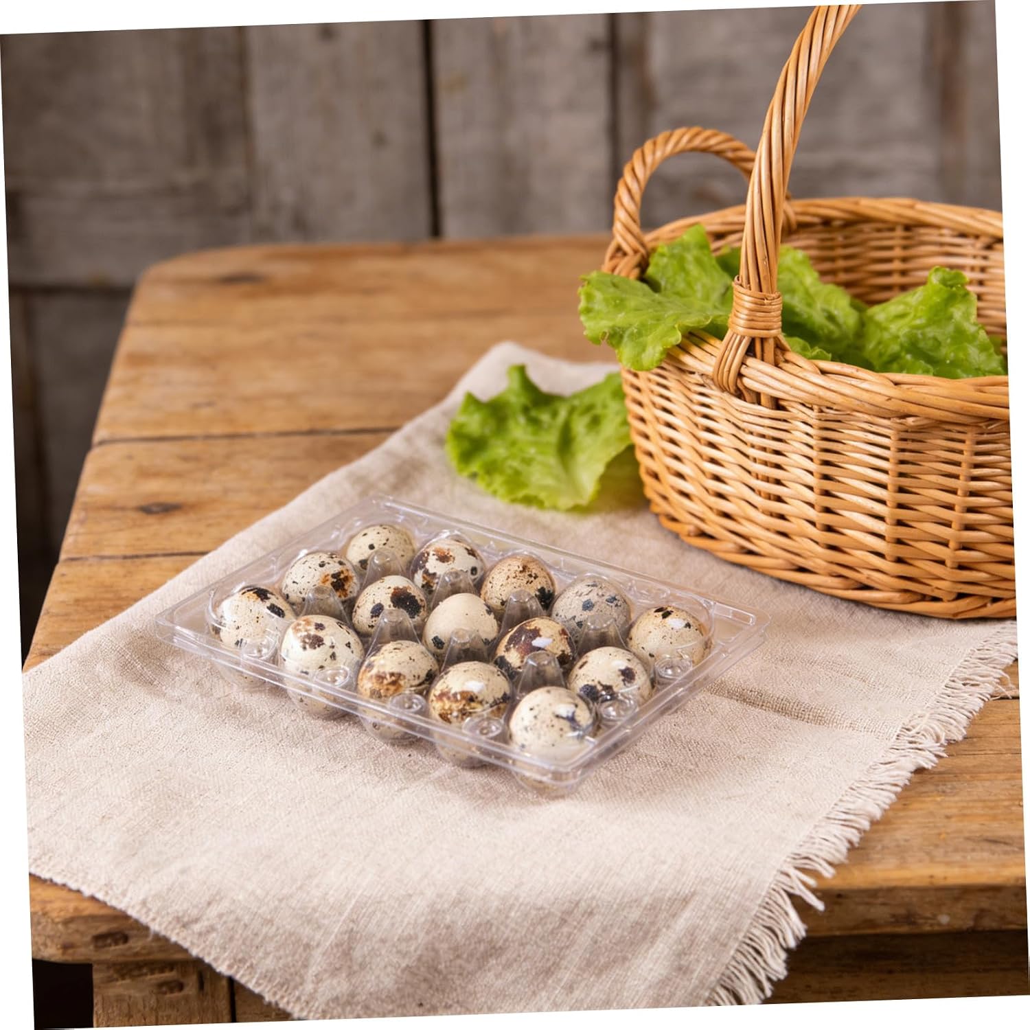 Angoily 30pcs Reusable Plastic Quail Egg Cartons with 15-grid Flat Trays for Refrigerator Storage, Space-saving Quail Egg Holder Bulk Carton for Kitchen Organization