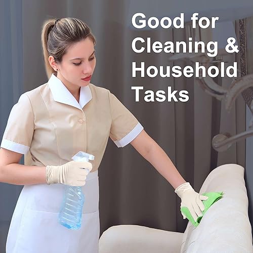 Miniatura 4 de FifthPulse Guantes de látex para examen médico, extragruesos, 4.5 mil, color natural, guantes desechables sin polvo