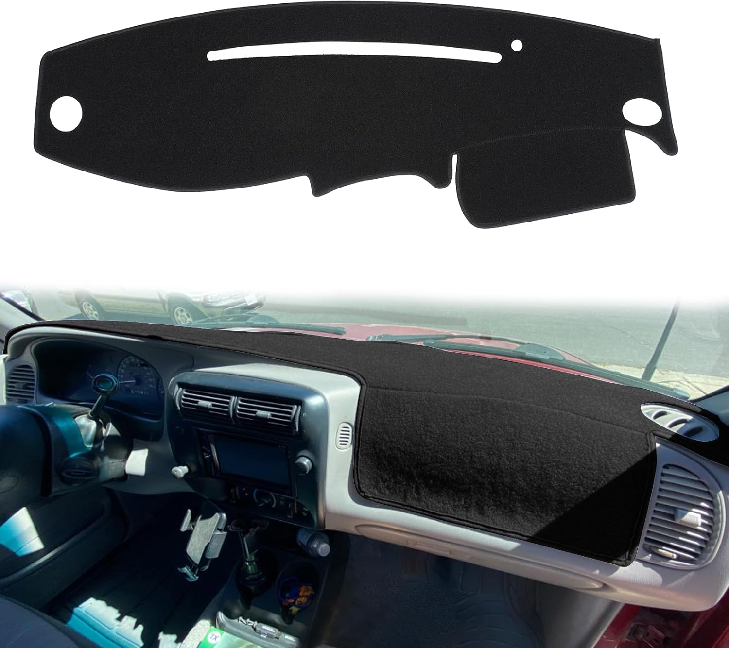 Dashboard Cover Dash Cover Mat Pad Custom Fit for Ford Ranger 1995-2011,Ford Explorer 1995-2001 and Mazda B2300 B2500 B3000 B4000 1995-2008(Black)