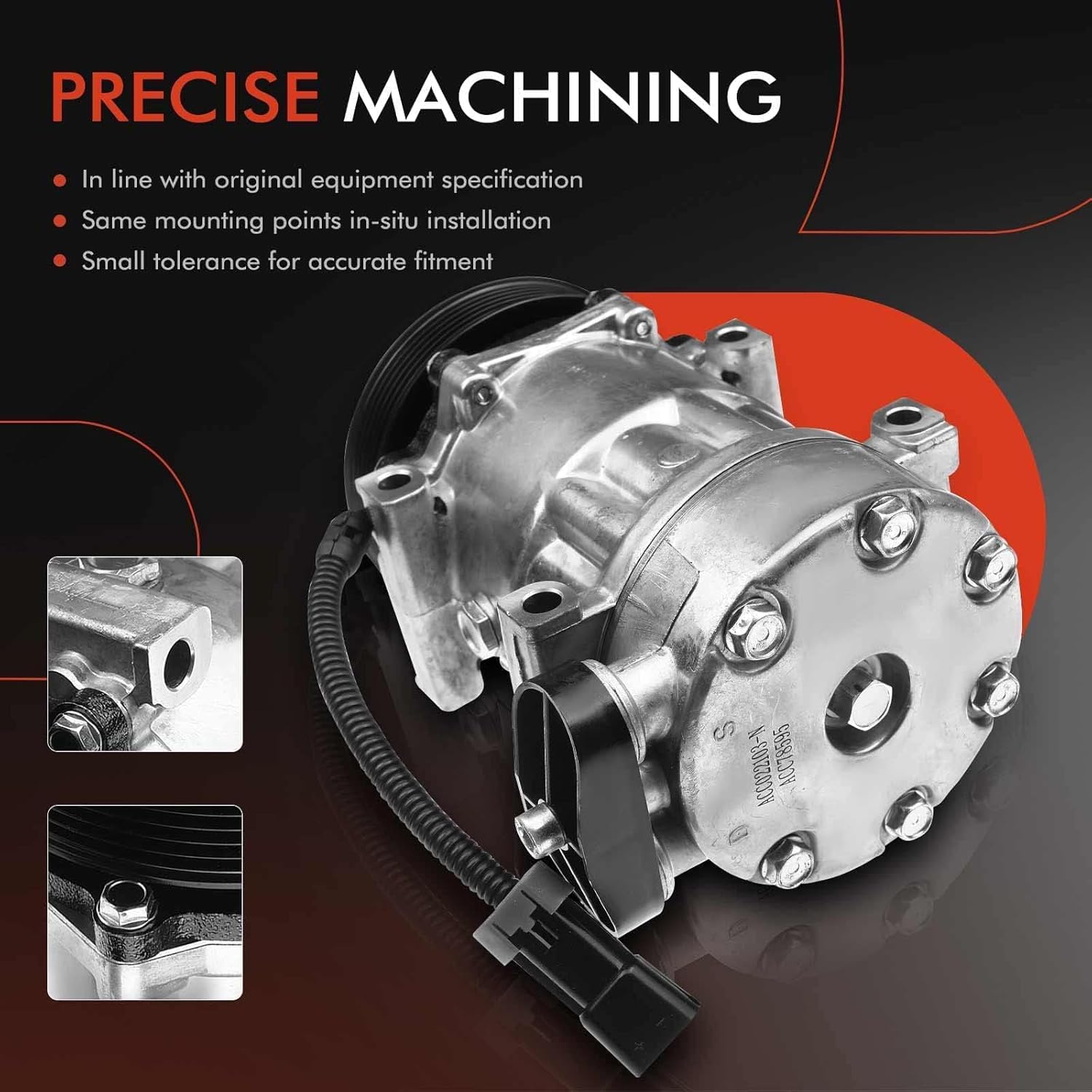 A-Premium Air Conditioner AC Compressor with Clutch Compatible with Kenworth C500 K100E T2000 T600A T800 & Peterbilt