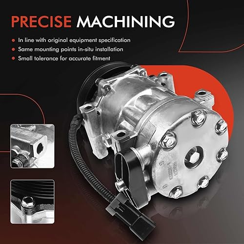 Miniatura 5 de A-Premium Compresor de aire acondicionado con embrague compatible con Kenworth C500 K100E T2000 T600A T800 y Peterbilt