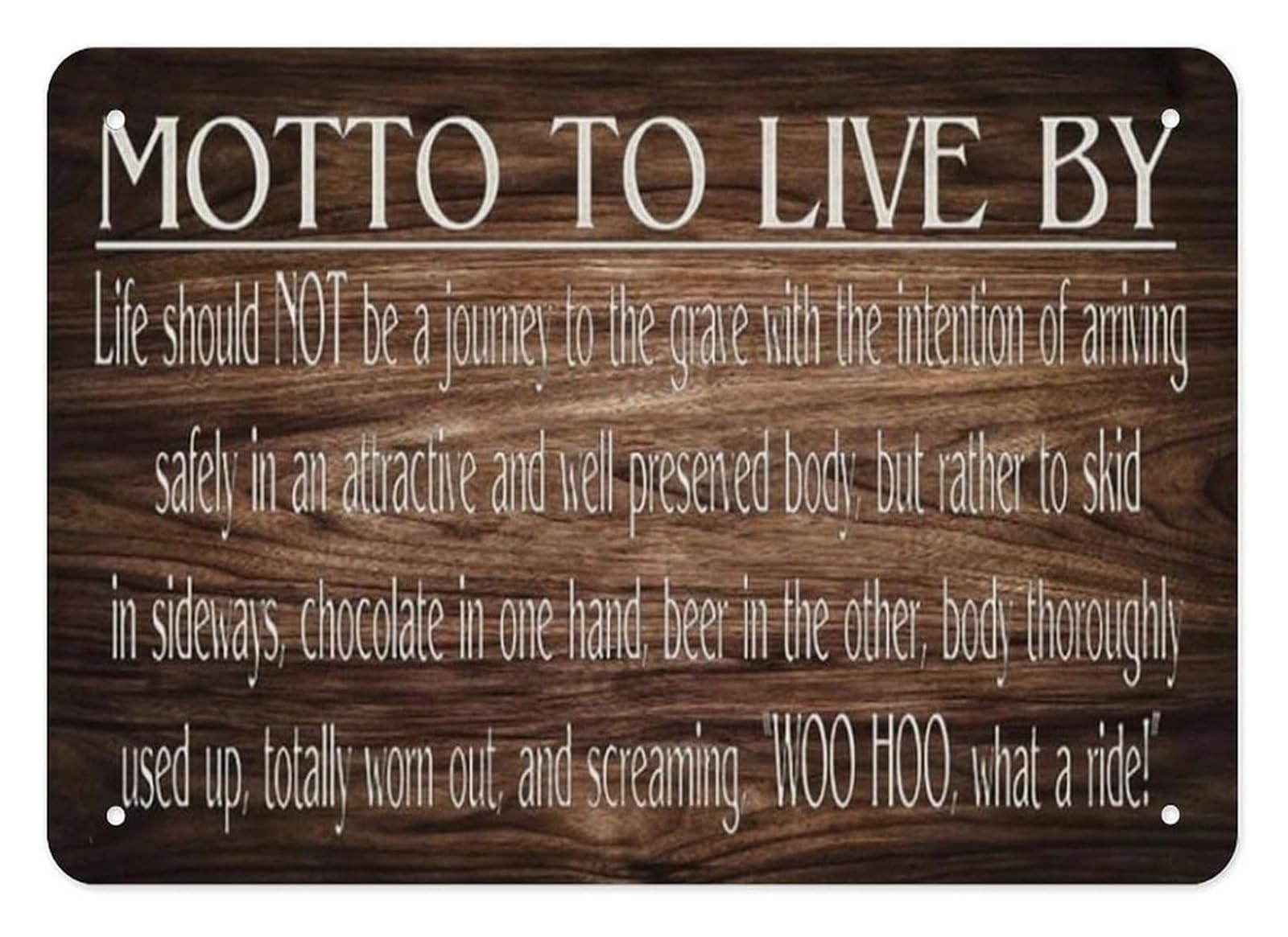 NWPNLXEA Deep Quote Metal Sign Life Should Not Be a Journey to the Grave Rustic Tin Wall-Art for Home Study Room Decor 8 X 12 inch