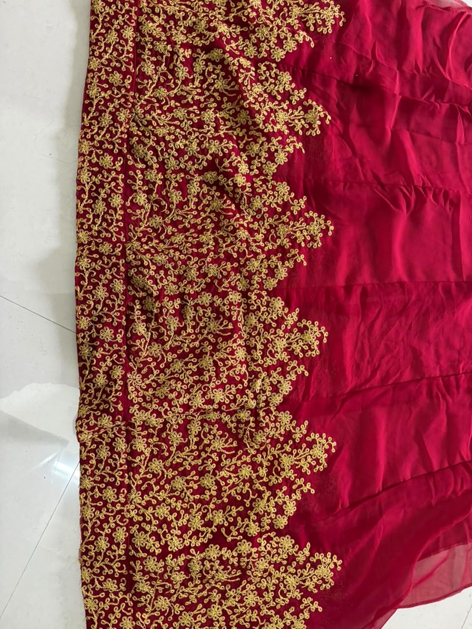 PristiveFashionHub Women's Dress Material for Woman Long Anarkali Dress Wedding Gown for Women Unstitched Suit Set for Women Stylish Dress for Woman-Marron 4