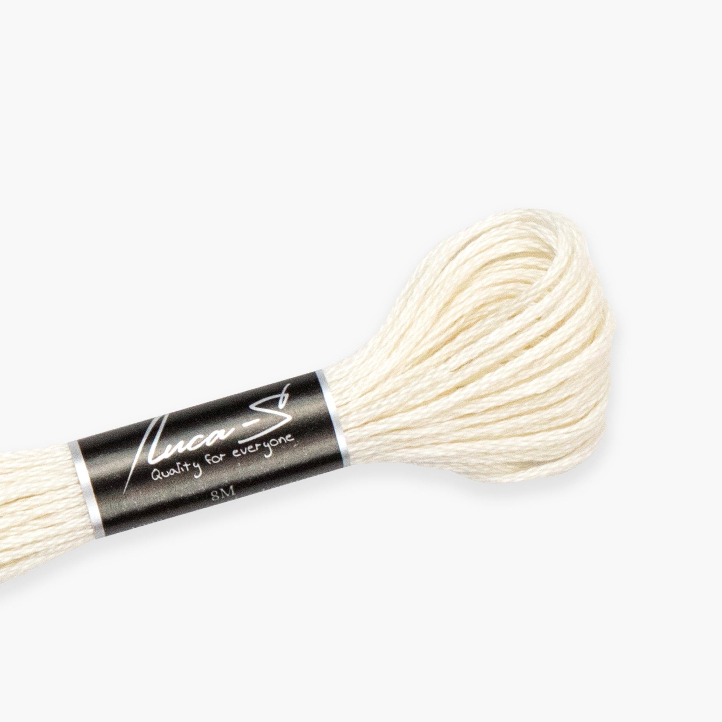 12 Pack of Premium Embroidery Thread Luca-S, 100% Giza Cotton, Oeko TEX Certified Stranded Cotton - 457 / DMC 712 / Anchor 926