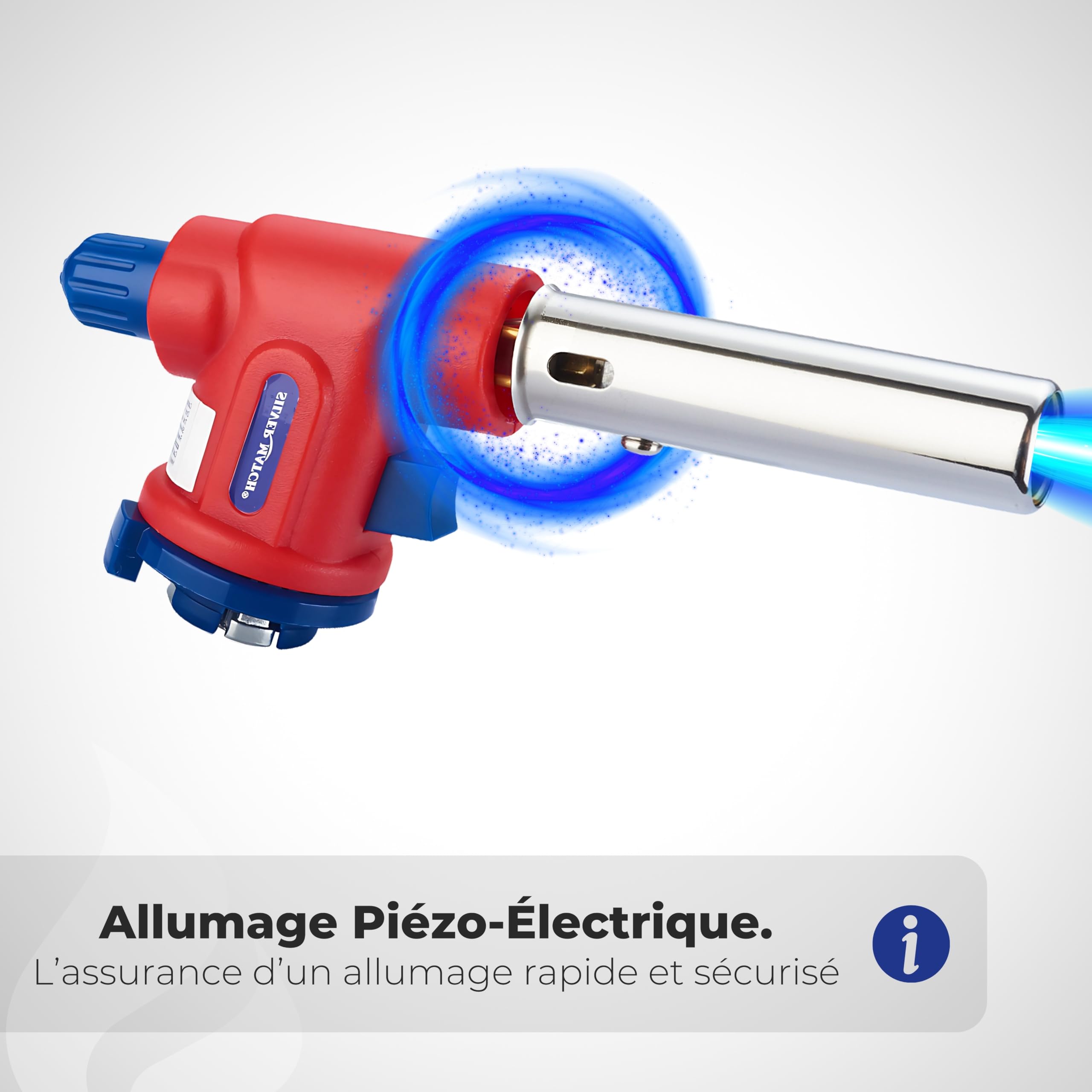 SILVER MATCH Torcia da cucina a gas 1300°, lampada a saldatura, torcia piezo multifunzione, accensione rapida e sicura per cartuccia di gas butano, ideale per brasatura, fiammata, crema bruciata,