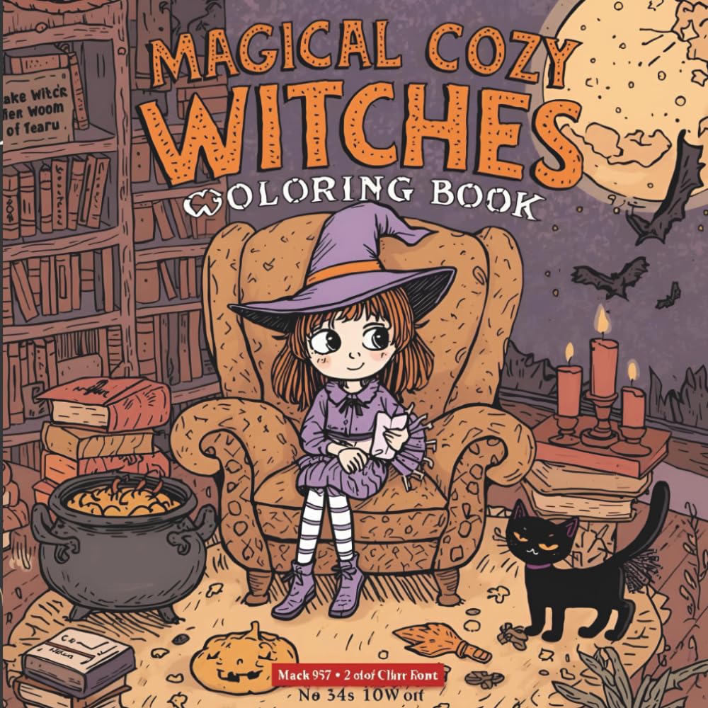 Magical Cozy Witches Coloring Book: Cute Witch Scenes for Relaxation & Fun