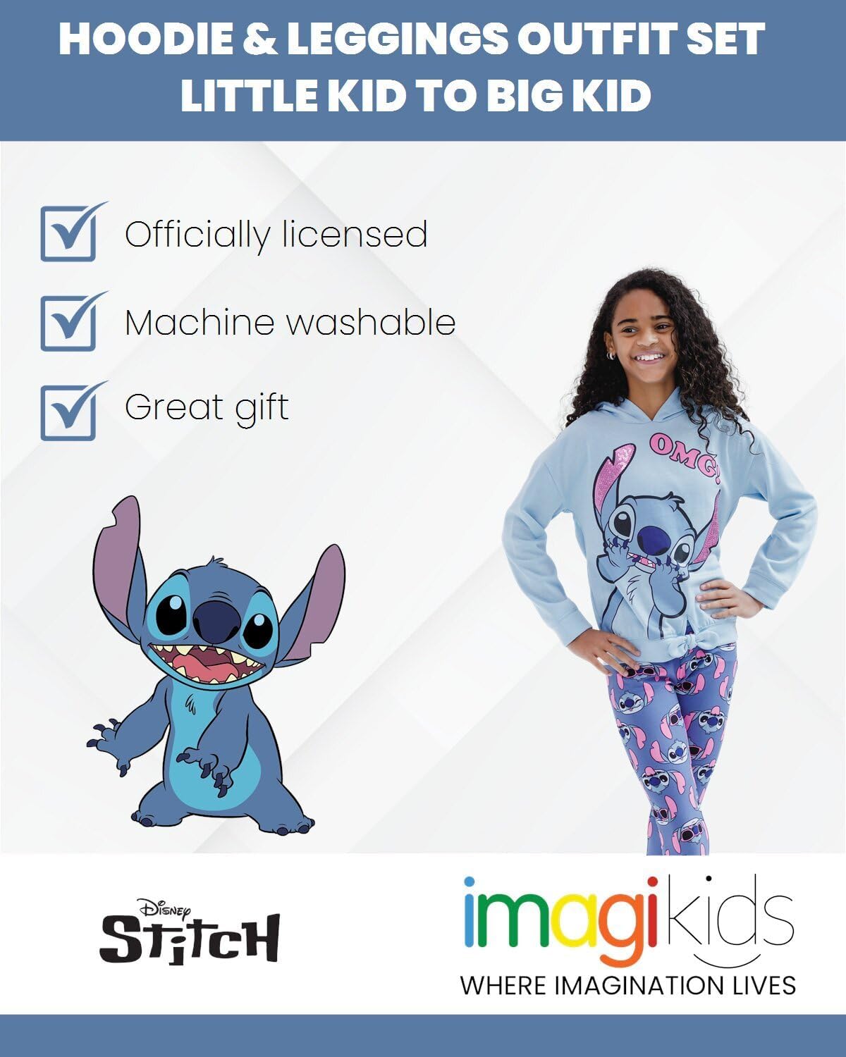 Disney Encanto Isabela Luisa Mirabel Sequin Pullover Fleece Hoodie and Leggings Outfit Set Little Kid to Big Kid - Image 2