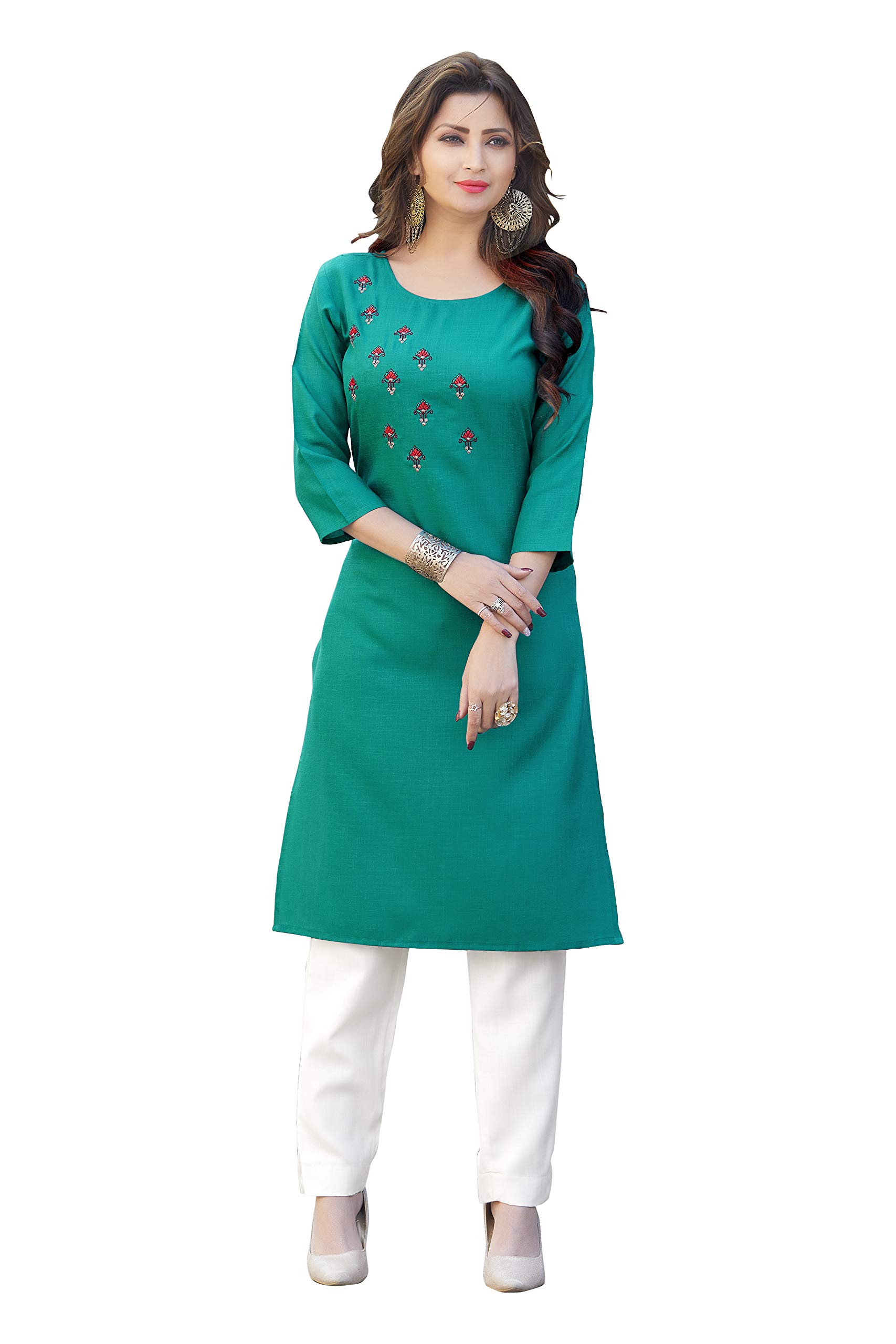 AJ STYLEWomen's Cotton Blend Wrap Kurti