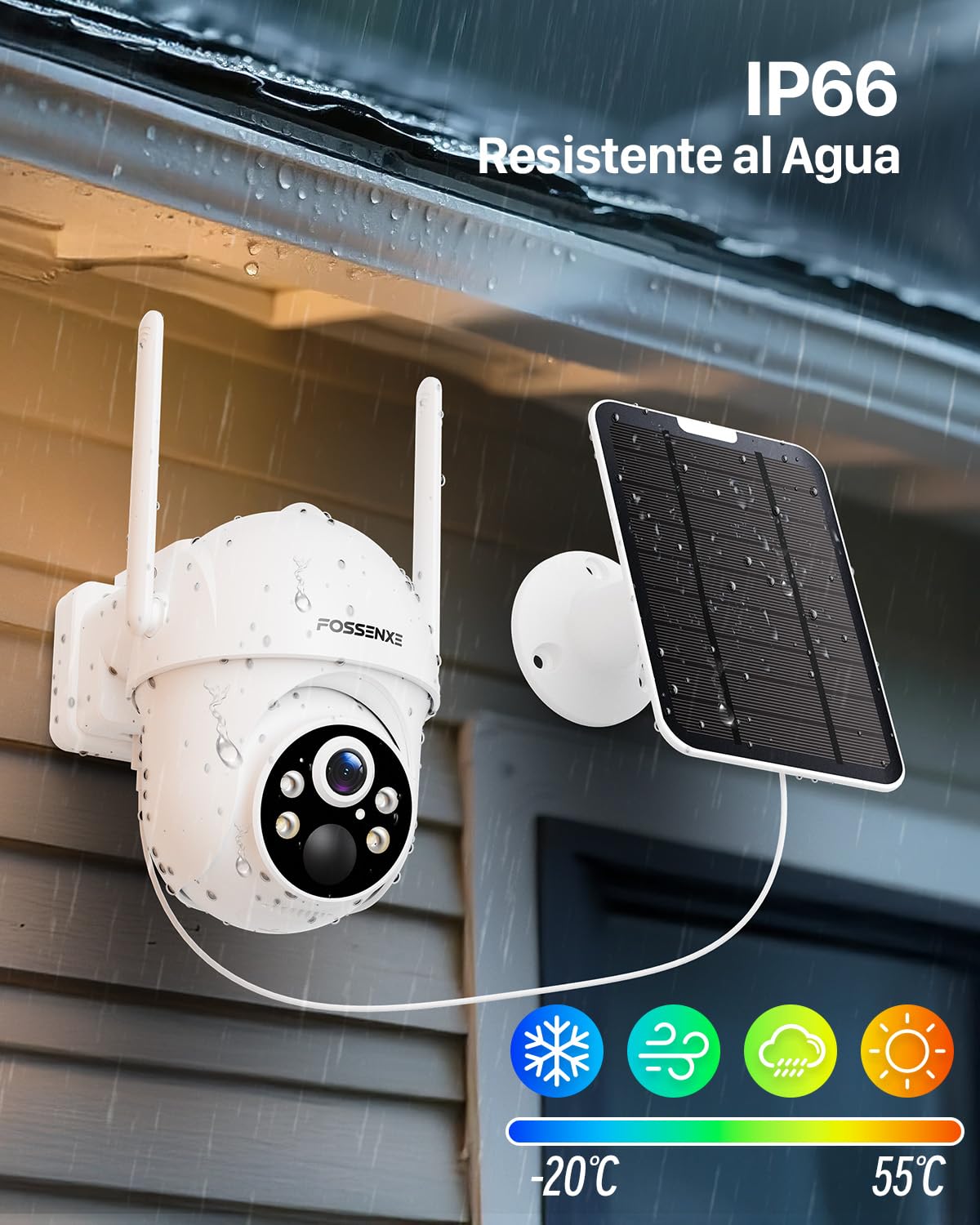 4G LTE Camara Vigilancia Exterior con SIM - 2K HD 4MP Camara Vigilancia Solar Sin Cables, Detección Humana PIR, Visión Nocturna, Audio de Dos Vías, PTZ 355°& 90°(No Soporta Wi-Fi)