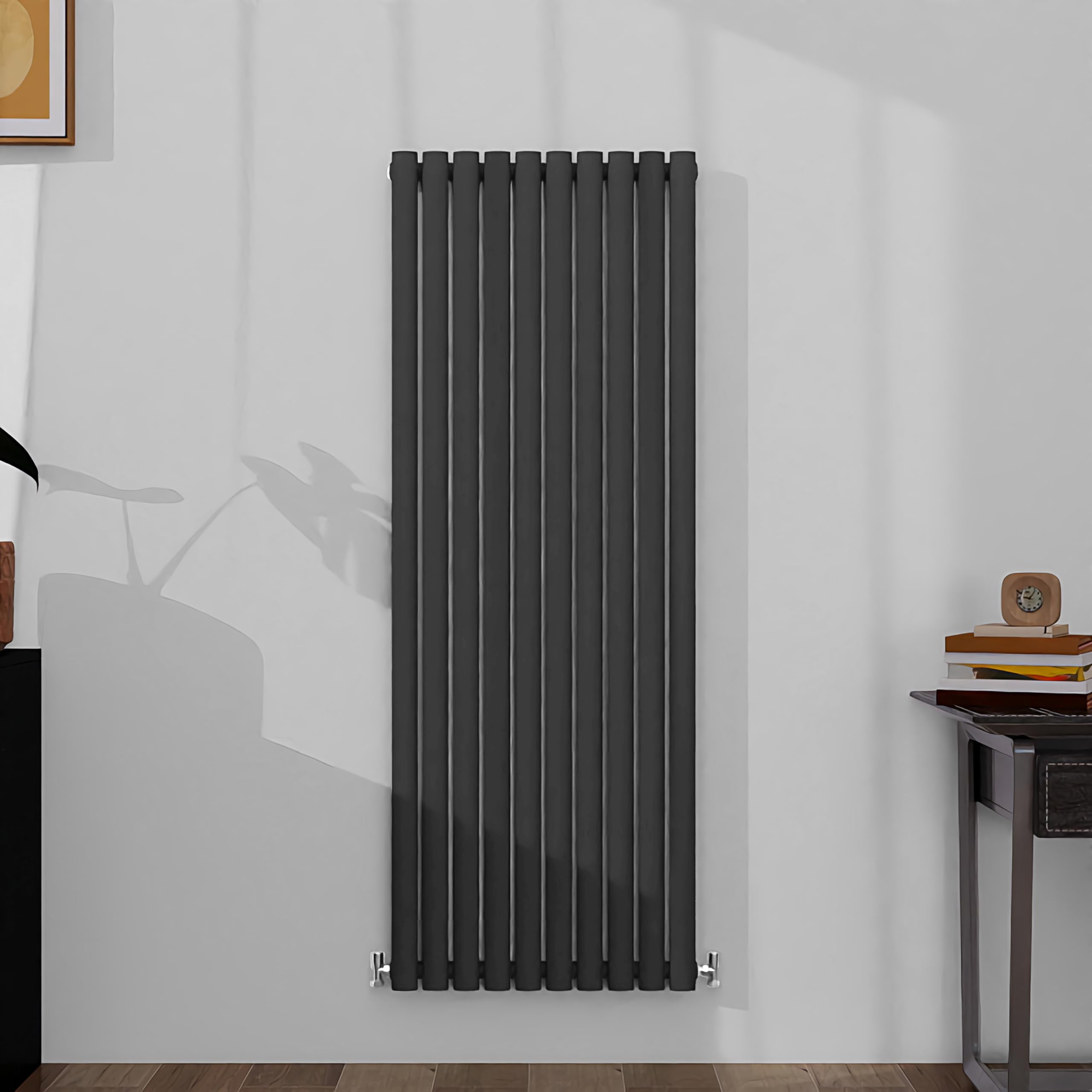SLINE SANITARY Vertical Oval Column Rradiator Bathroom Central Heating Anthracite 1600ร590mm Single Panel Radiator