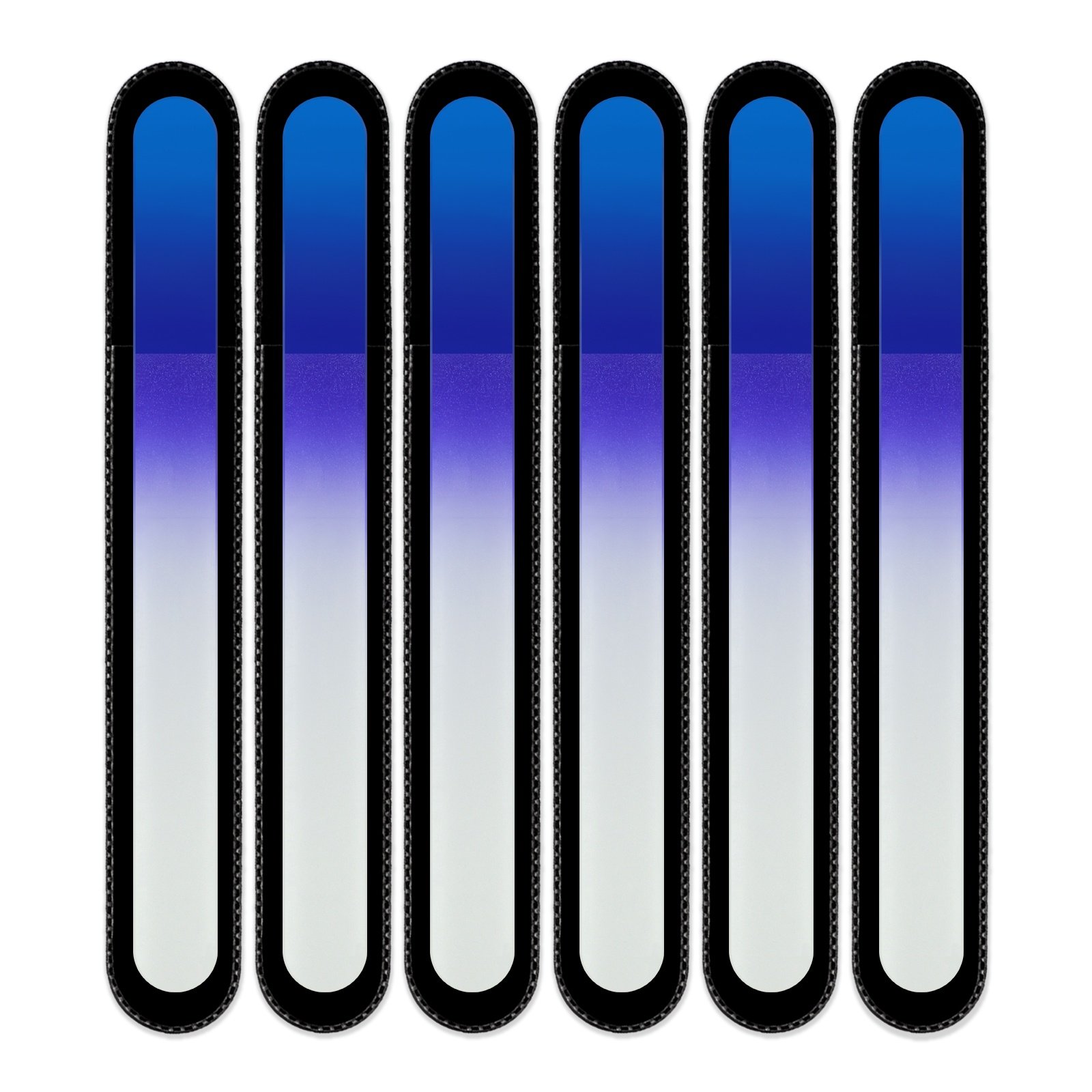 Mont Bleu Rainbow Crystal Nail File in Black Pouch - Large/Professional Size - Czech Tempered Glass - Handmade in Bohemia (Czech Republic)