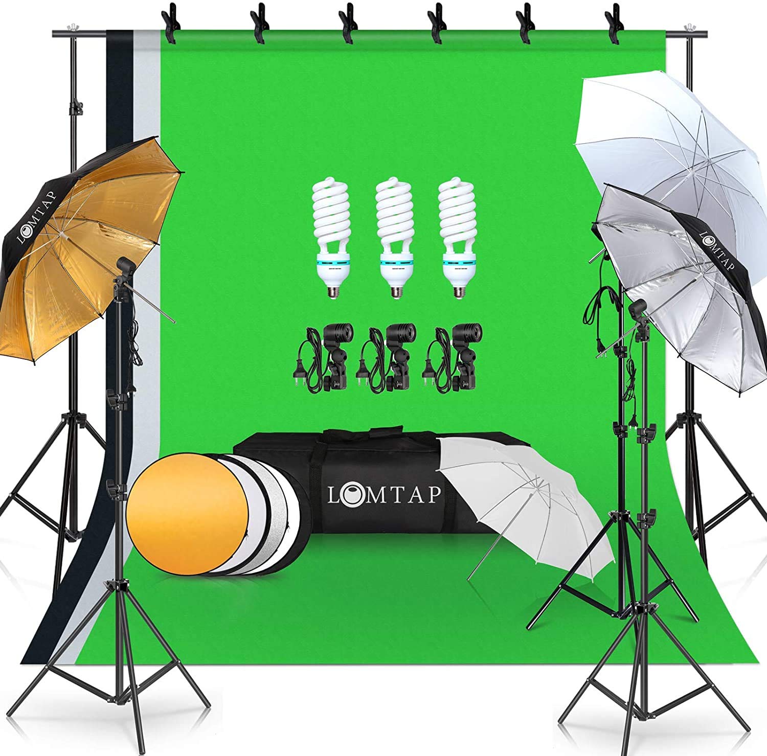 Buy LOMTAP Photography Lighting Umbrella Kit 6.5ftx9.8ft Background