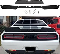 Sunluway Rear Wickerbill Spoiler for Dodge Challenger 2015-2024 SRT RT Hellcat Scat Pack - Backup Camera Cutout, Acrylic Gloss Black, 2-Piece Add-On